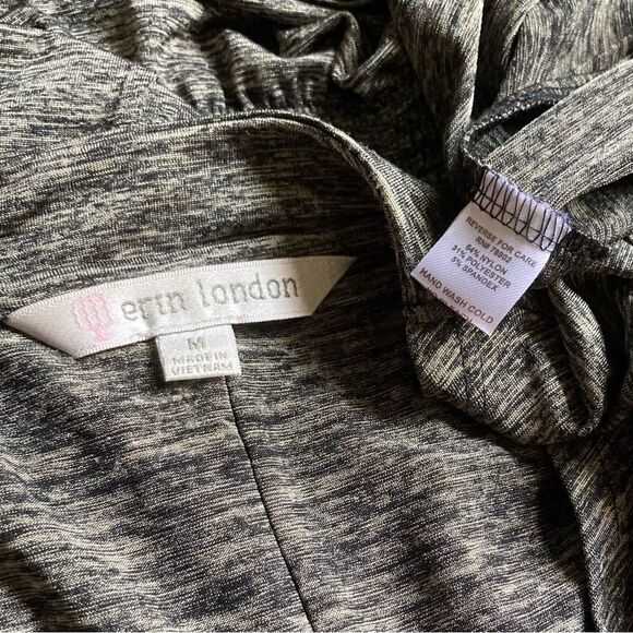 ERIN LONDON Cascading Sleeveless Cardigan Vest Green Space Gray Womens Medium - Picture 9 of 14